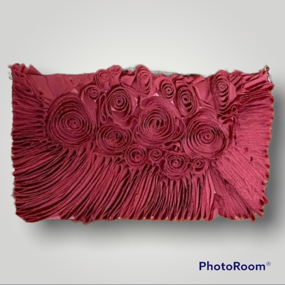 Banana Republic Handbags - Banana Republic Rose Colored Chiffon Ribbon Evening Bag - NWOT
